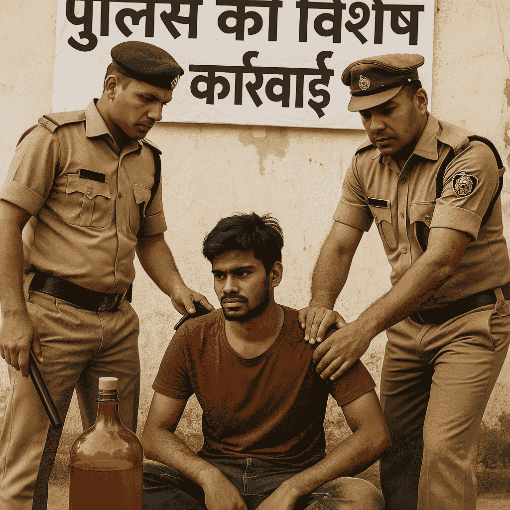 महुआ शराब के साथ युवक धराया, पुलिस की विशेष कार्रवाई